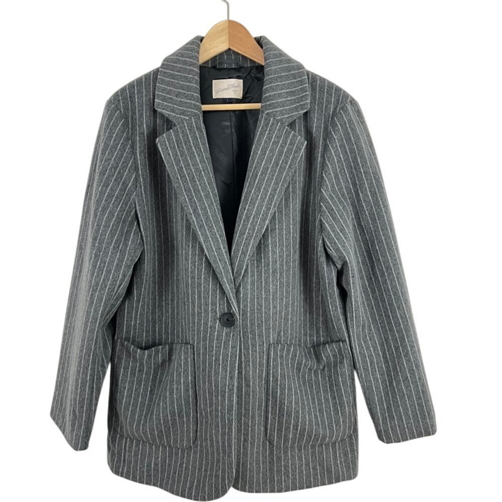 Universal Thread Gray Stripe Blazer Jacket Women … - image 1